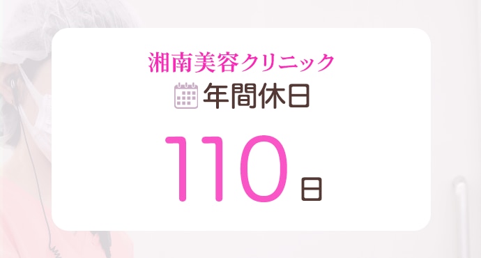 湘南美容クリニックの年間休日：110日