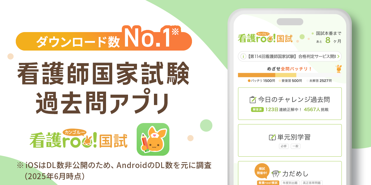 看護師国家試験対策アプリ 
看護roo! 国試 